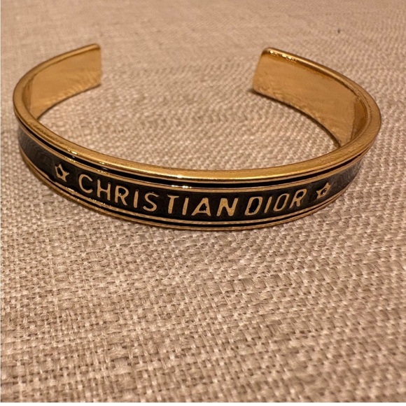 Dior Men's Gold and Black Cuff Bracelet - Picture 2 of 4
